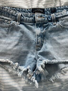 Lucky Brand Light Blue Frayed Hem Denim Shorts